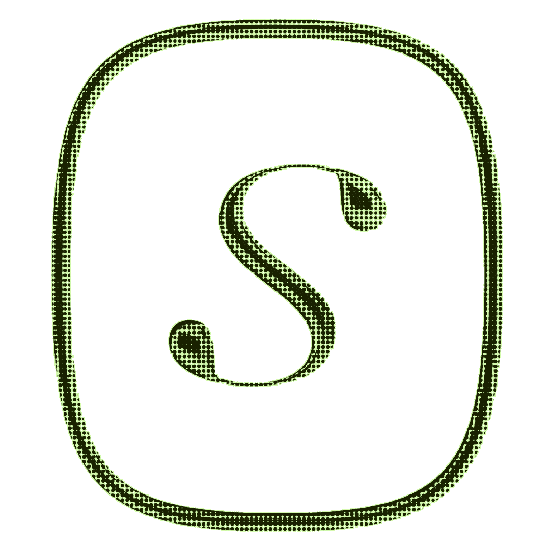 Green stylized letter S inside a rounded square border on white background.